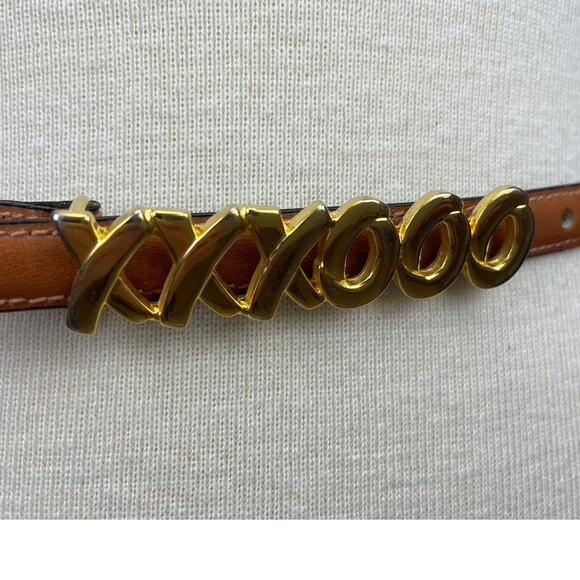 Pair Womens (S)(26) Vintage‎ Leather Skinny Belts PALOMA PICASSO ASTOR Italy Lot main image 4